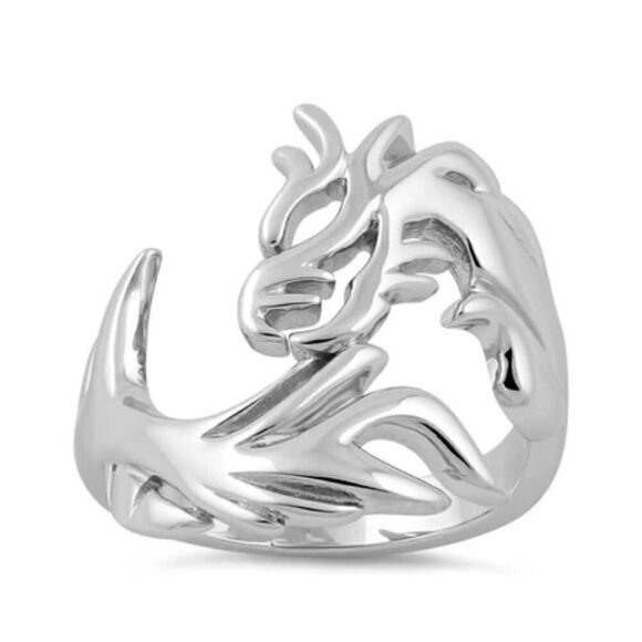 Sterling Silver Dragon Ring New - Picture 2 of 6